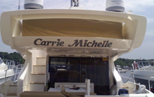 carrie michelle boat name signboard